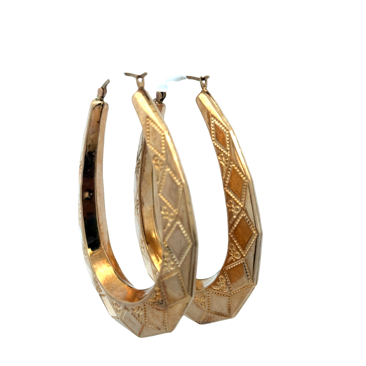 9ct yellow gold hoop earrings 9.1g (sh27745b)