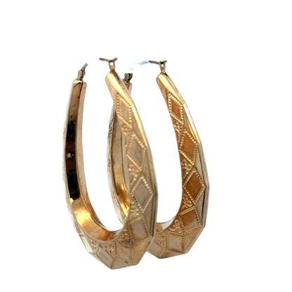 9ct yellow gold hoop earrings 9.1g (sh27745b)