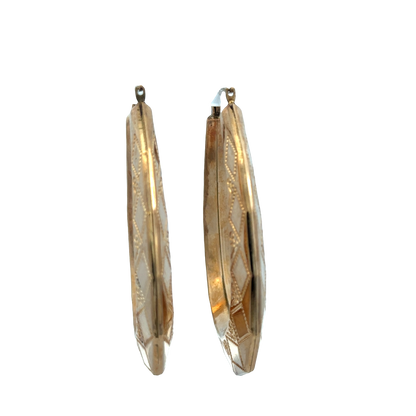 9ct yellow gold hoop earrings 9.1g (sh27745b)