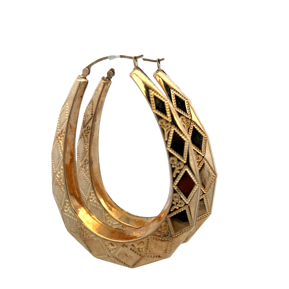 9ct yellow gold hoop earrings 9.1g (sh27745b)