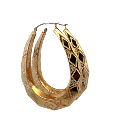 9ct yellow gold hoop earrings 9.1g (sh27745b)