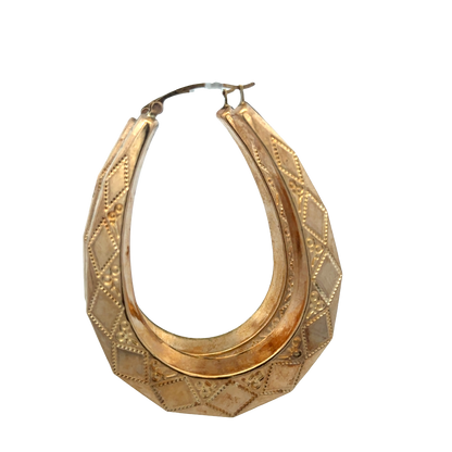 9ct yellow gold hoop earrings 9.1g (sh27745b)