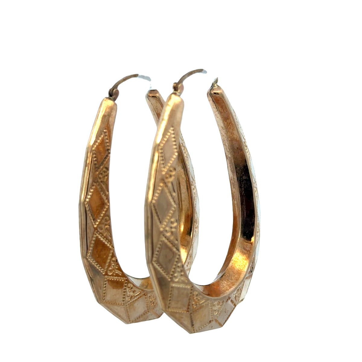 9ct yellow gold hoop earrings 9.1g (sh27745b)