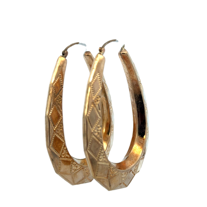 9ct yellow gold hoop earrings 9.1g (sh27745b)