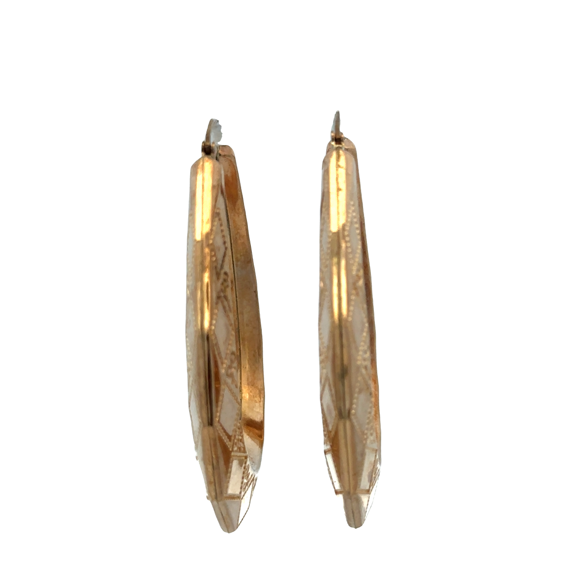 9ct yellow gold hoop earrings 9.1g (sh27745b)