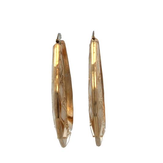 Reeves and Sons 9ct yellow gold hoop earrings with a 9.1g weight, showcasing classic round design and polished finish.