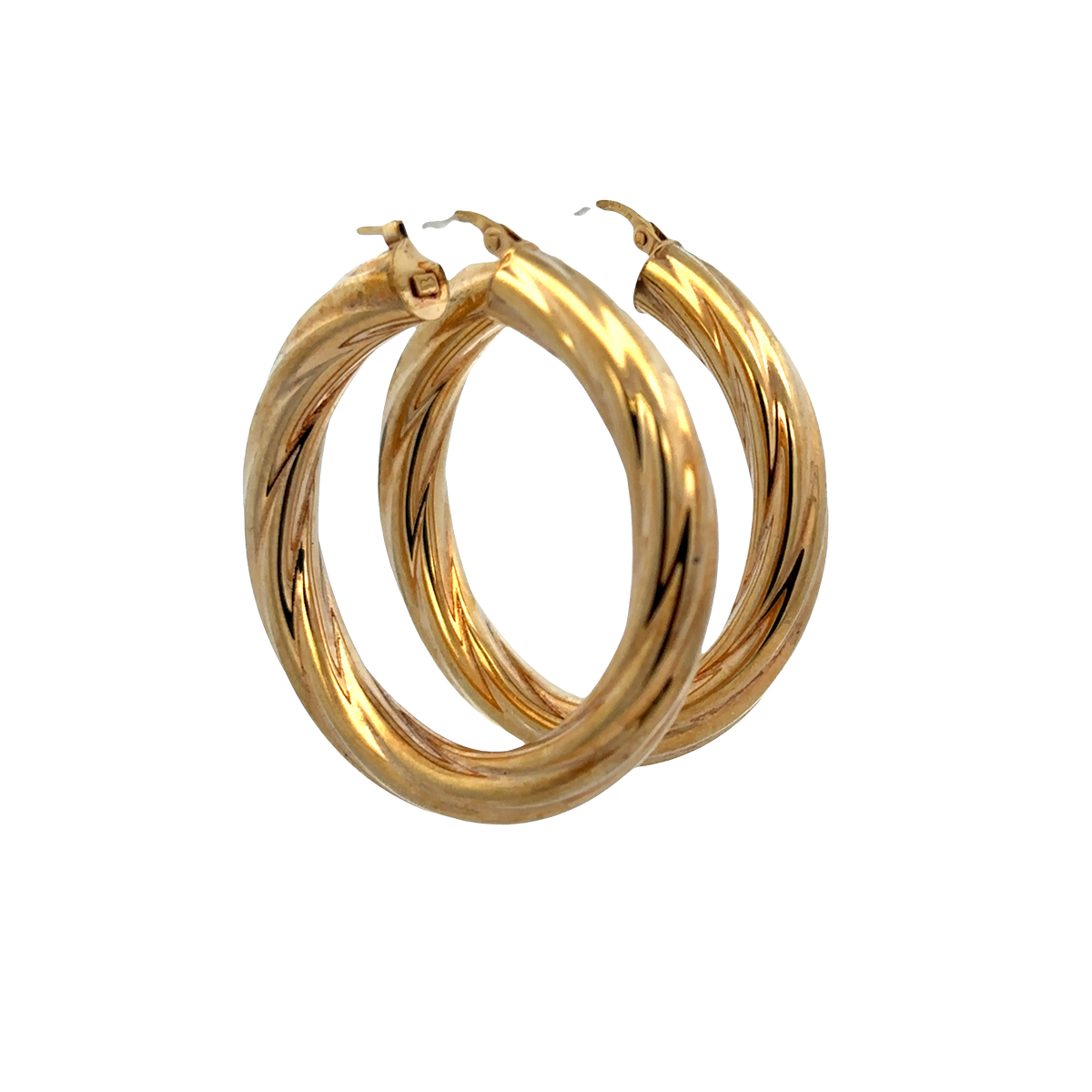 9ct yellow gold hoop earrings 7.2g (sh27747b)
