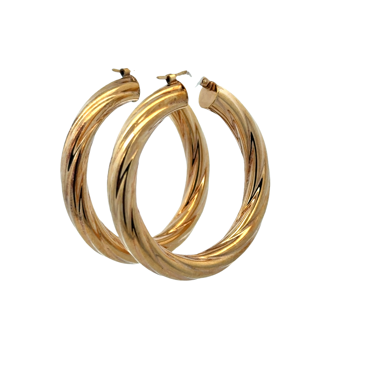 9ct yellow gold hoop earrings 7.2g (sh27747b)