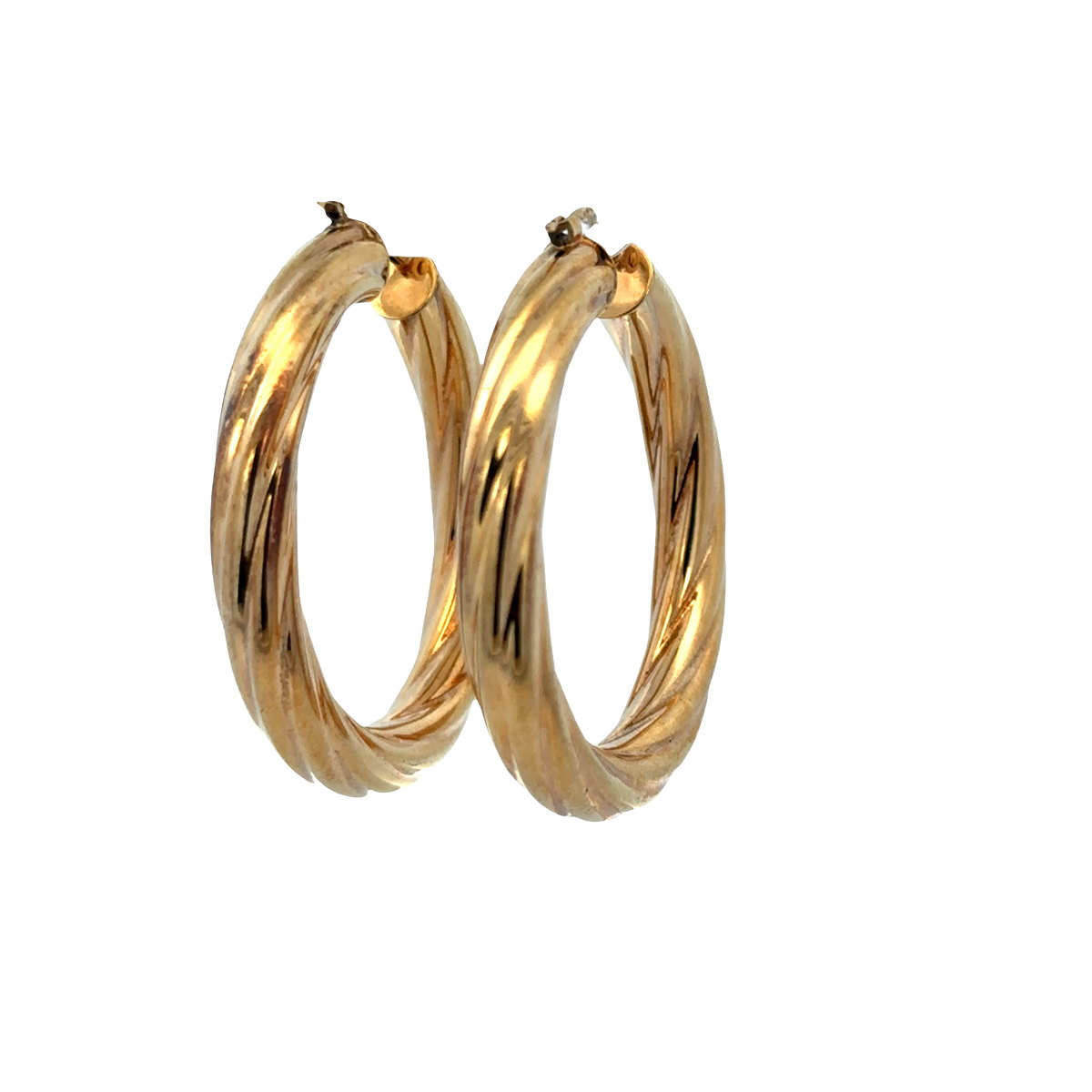 9ct yellow gold hoop earrings 7.2g (sh27747b)