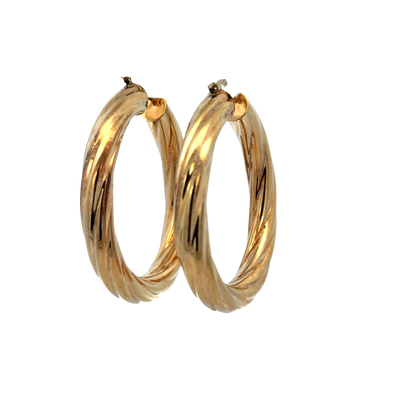 9ct yellow gold hoop earrings 7.2g (sh27747b)