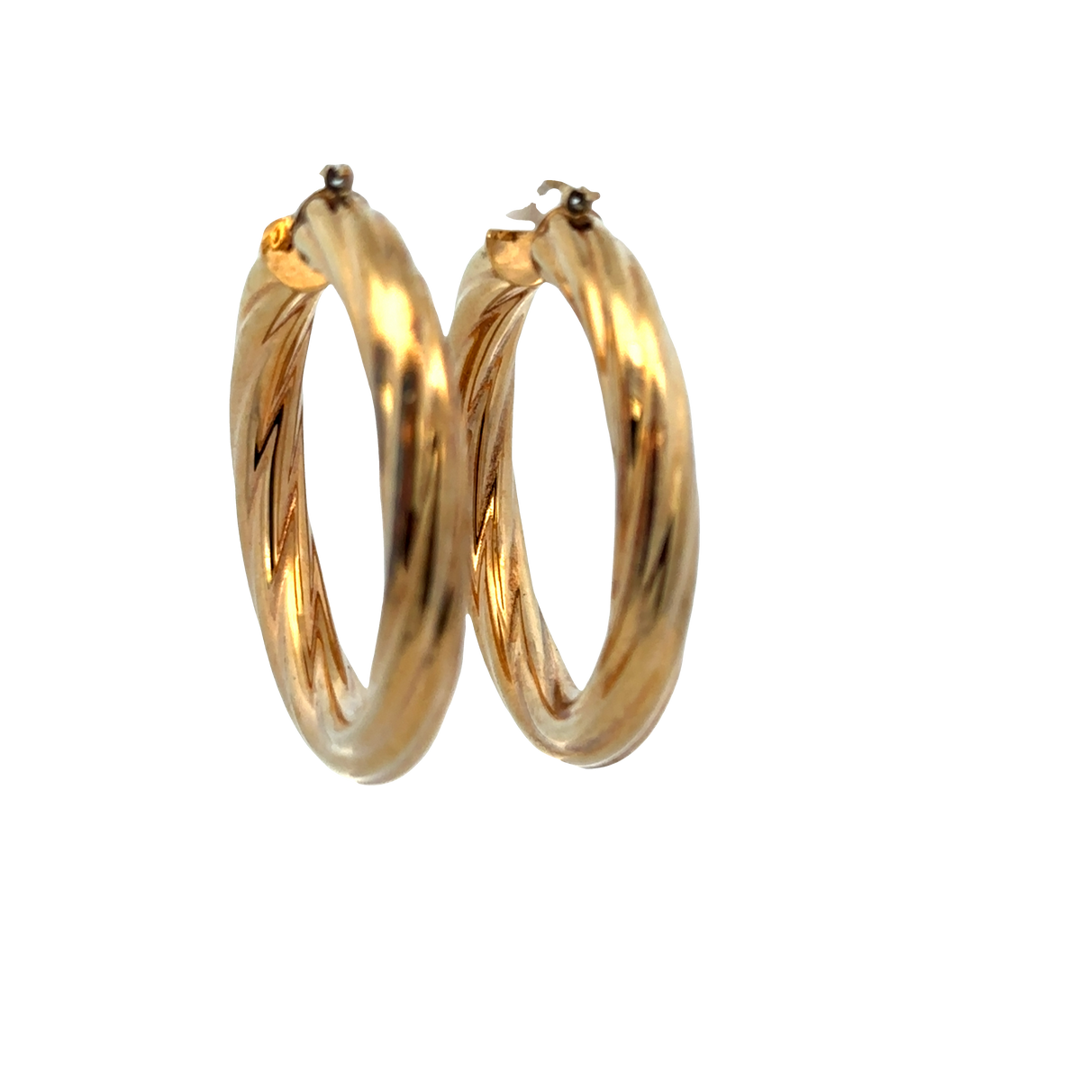 9ct yellow gold hoop earrings 7.2g (sh27747b)
