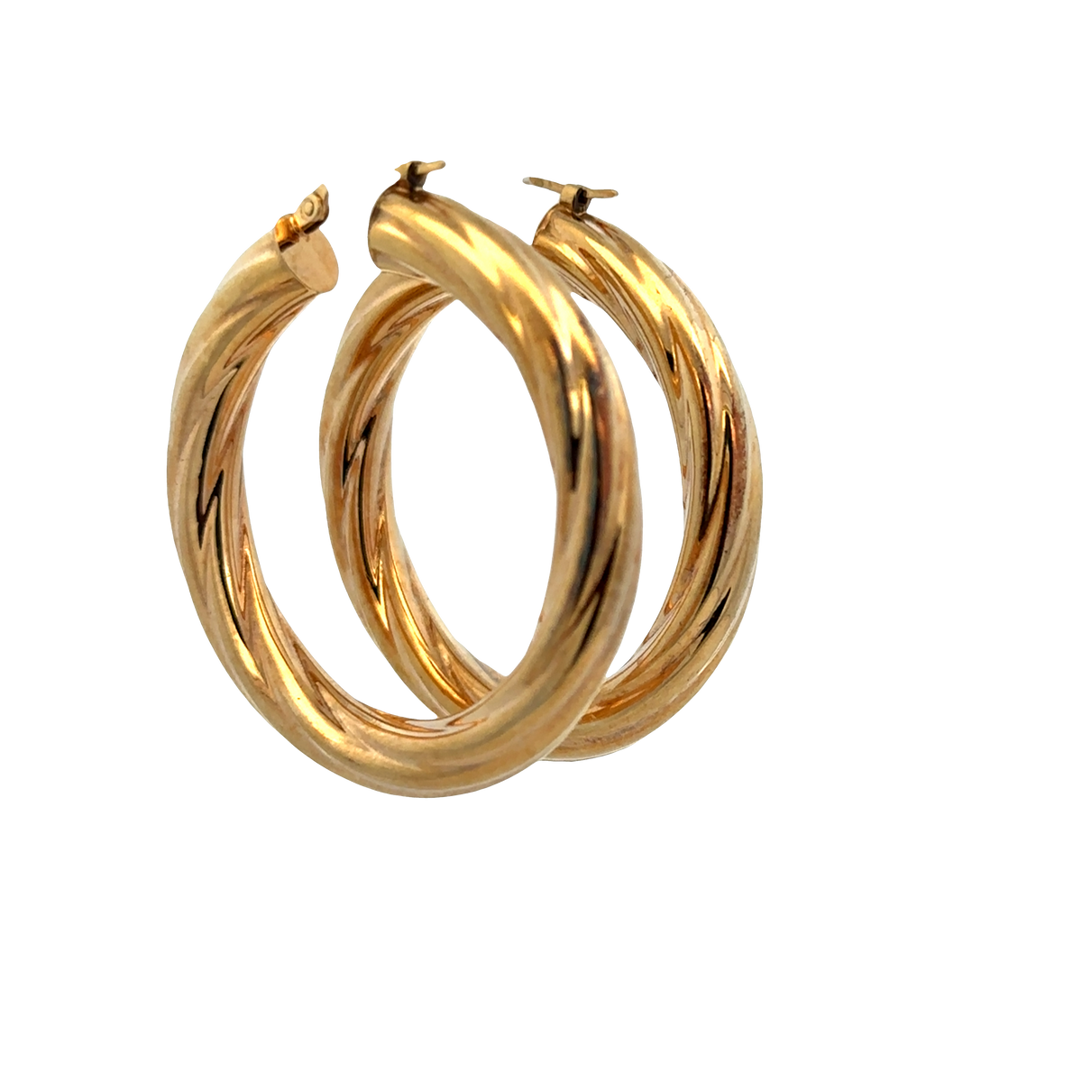 9ct yellow gold hoop earrings 7.2g (sh27747b)