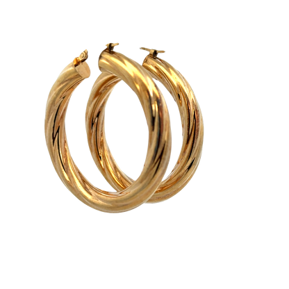 9ct yellow gold hoop earrings 7.2g (sh27747b)