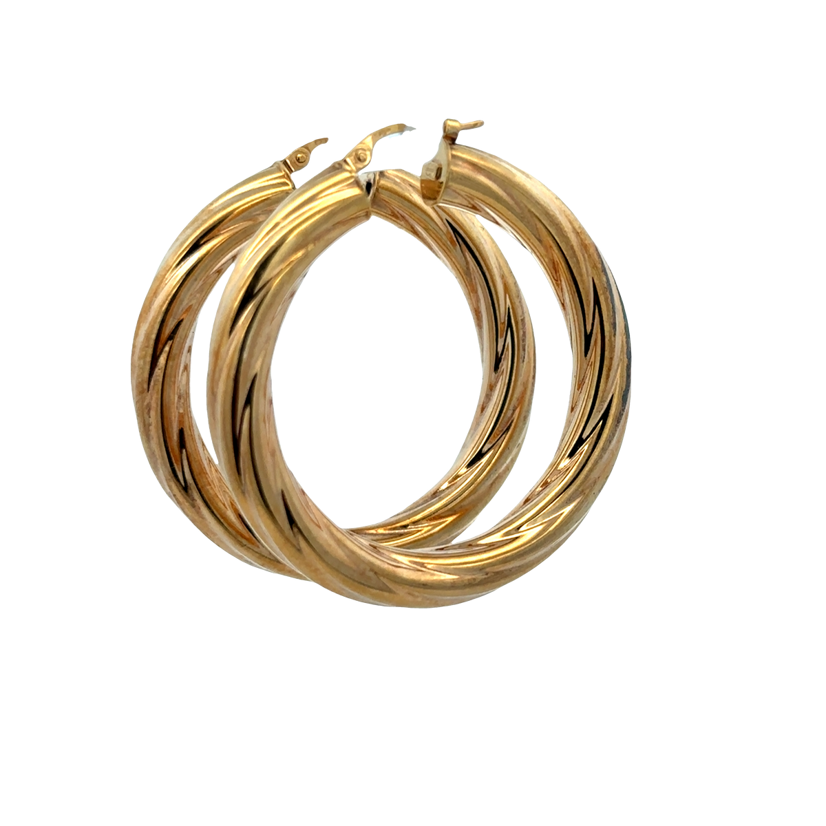 9ct yellow gold hoop earrings 7.2g (sh27747b)