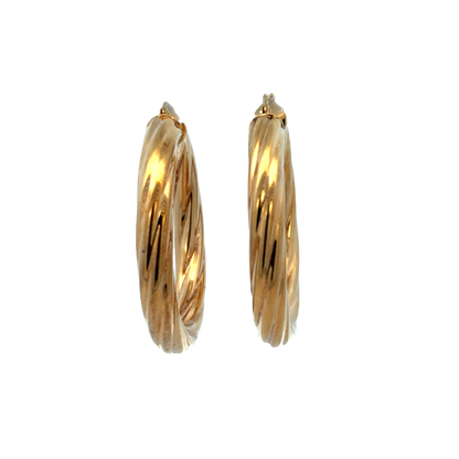 9ct yellow gold hoop earrings 7.2g (sh27747b)
