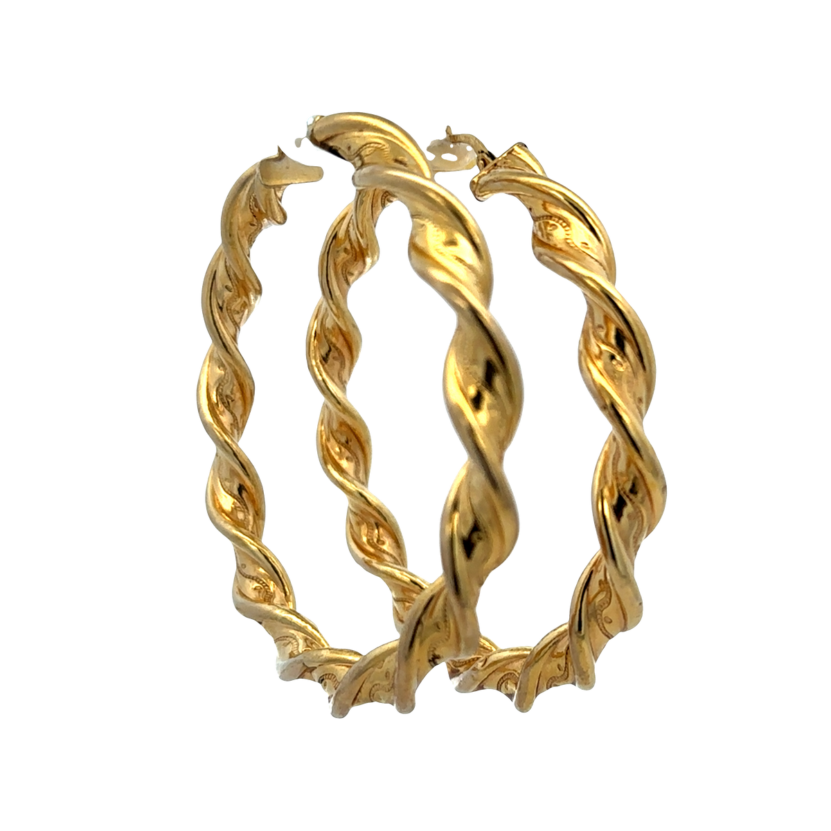9ct yellow gold hoop earrings 7.3g (sh27768b)
