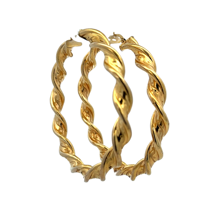 9ct yellow gold hoop earrings 7.3g (sh27768b)