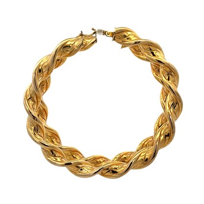 9ct yellow gold hoop earrings 7.3g (sh27768b)