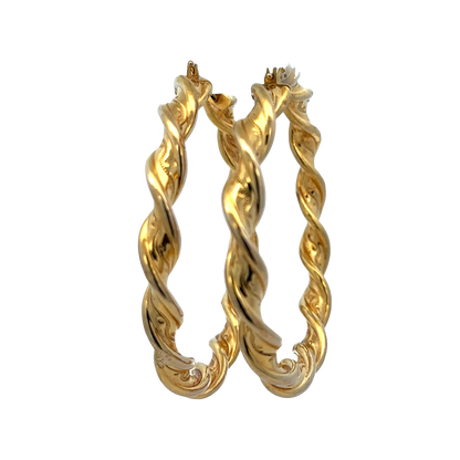 9ct yellow gold hoop earrings 7.3g (sh27768b)