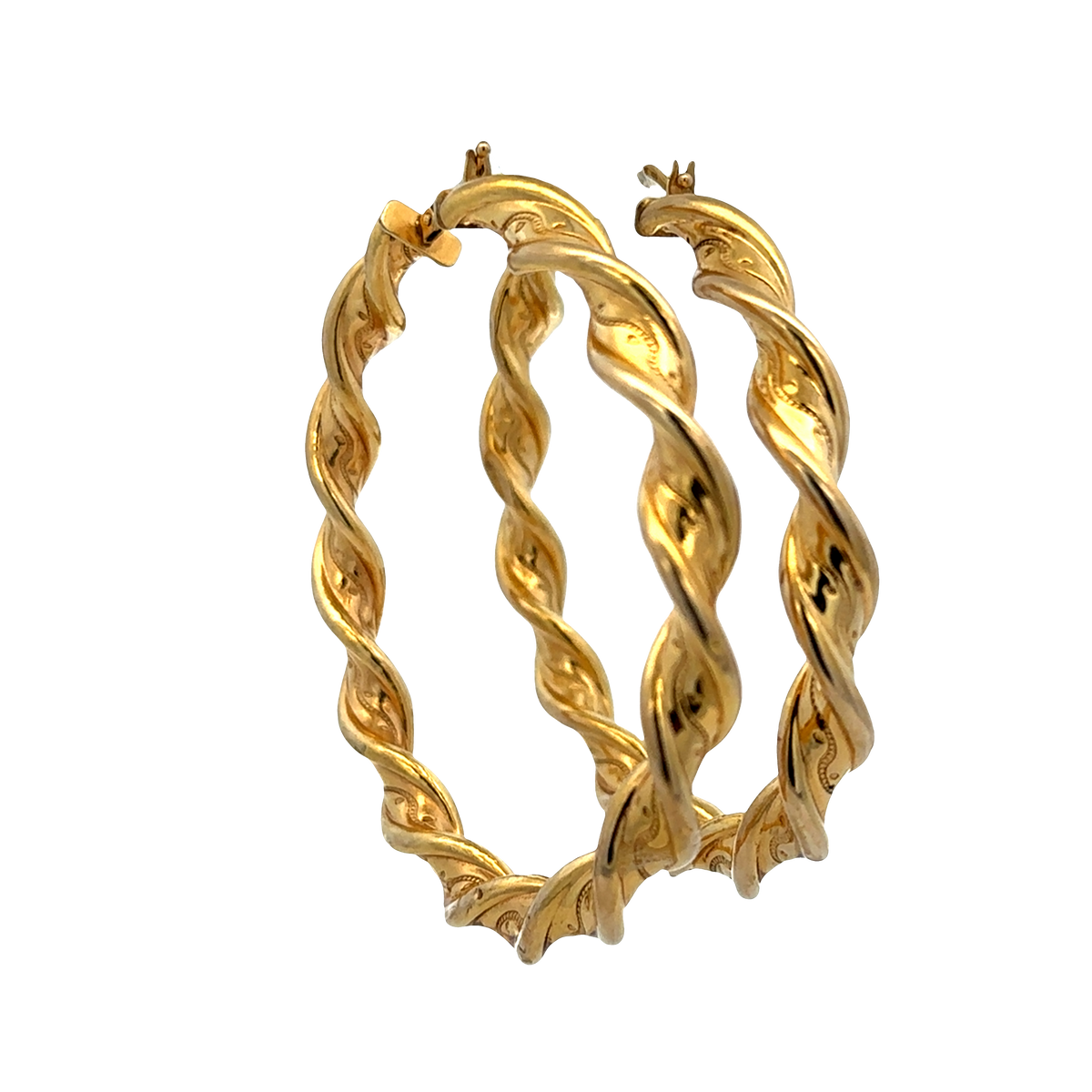 9ct yellow gold hoop earrings 7.3g (sh27768b)
