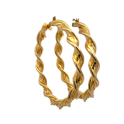 9ct yellow gold hoop earrings 7.3g (sh27768b)