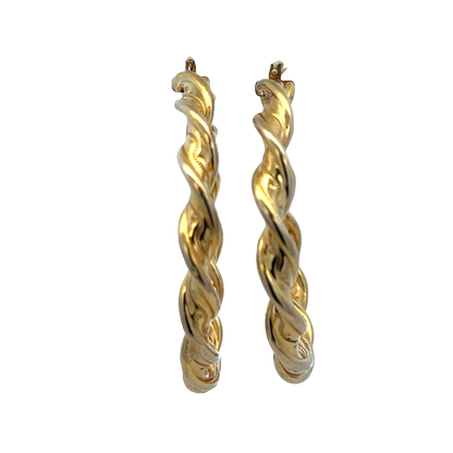 9ct yellow gold hoop earrings 7.3g (sh27768b)