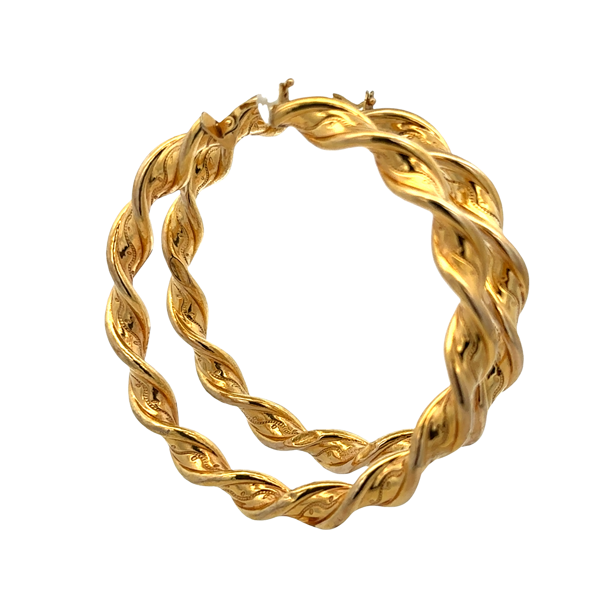 9ct yellow gold hoop earrings 7.3g (sh27768b)