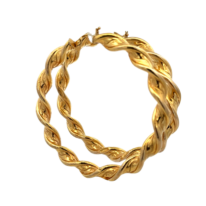 9ct yellow gold hoop earrings 7.3g (sh27768b)
