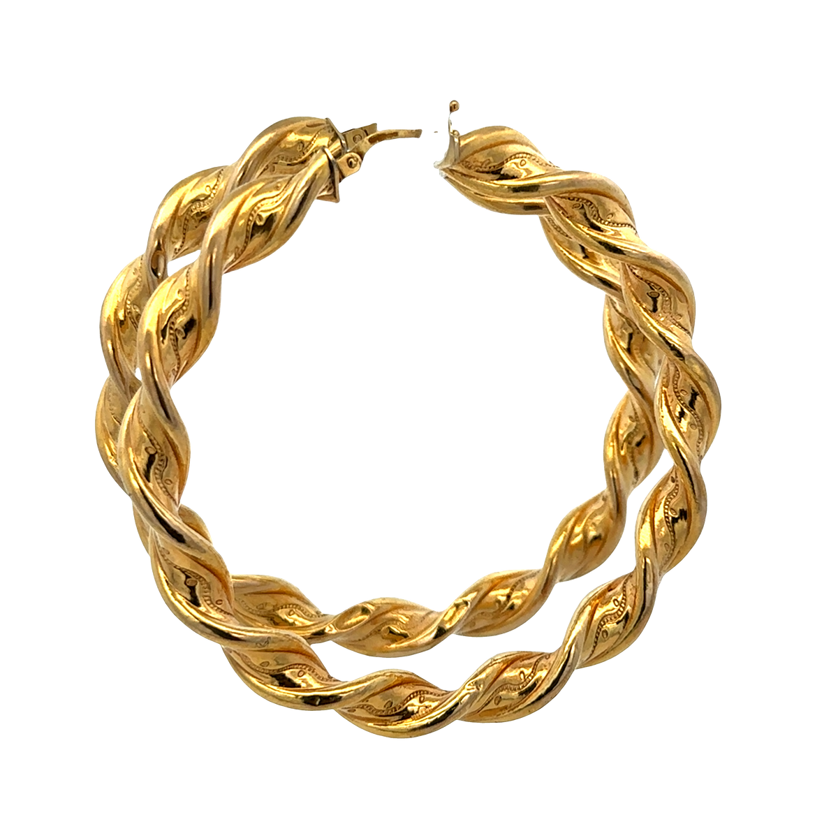9ct yellow gold hoop earrings 7.3g (sh27768b)