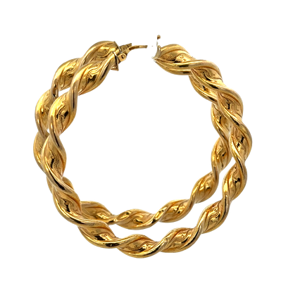 9ct yellow gold hoop earrings 7.3g (sh27768b)