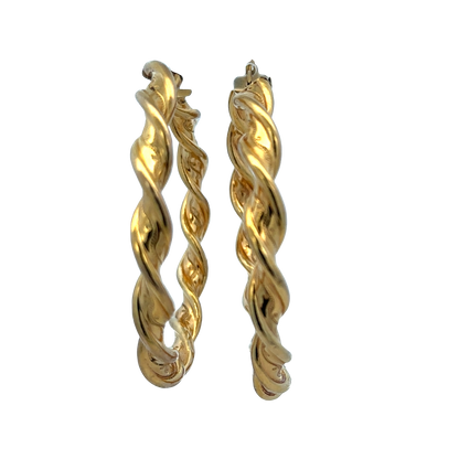 9ct yellow gold hoop earrings 7.3g (sh27768b)