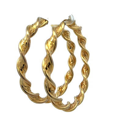 9ct yellow gold hoop earrings 7.3g (sh27768b)