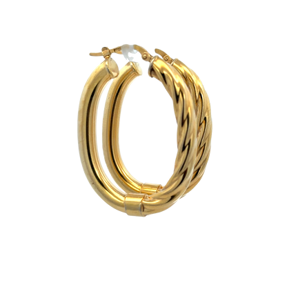 9ct yellow gold hoop earrings 6.7g (sh27672b)