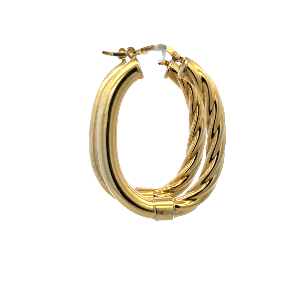9ct yellow gold hoop earrings 6.7g (sh27672b)