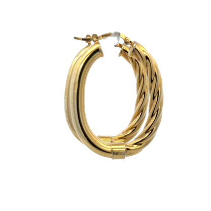 9ct yellow gold hoop earrings 6.7g (sh27672b)