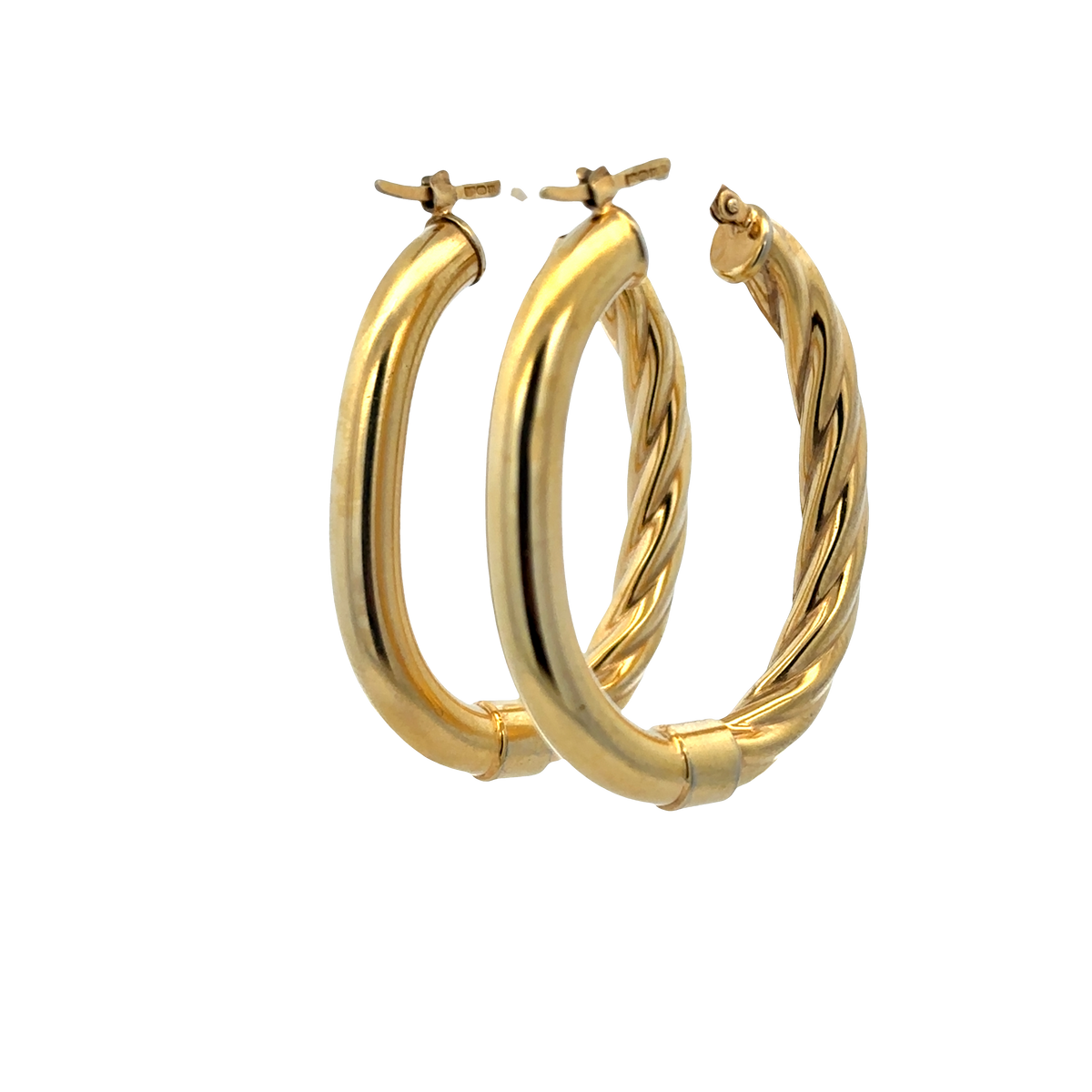 9ct yellow gold hoop earrings 6.7g (sh27672b)