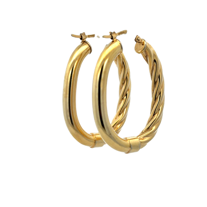 9ct yellow gold hoop earrings 6.7g (sh27672b)