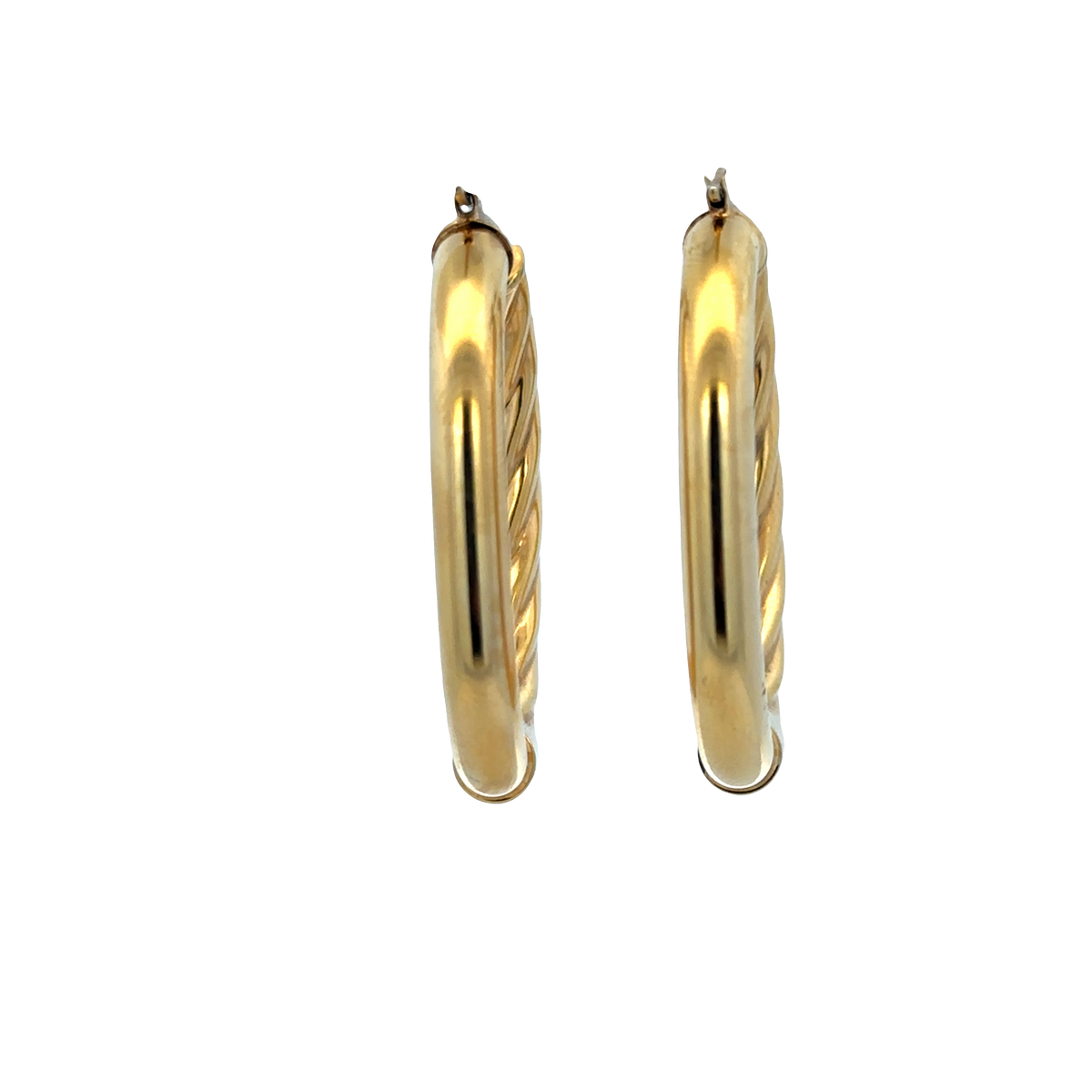 9ct yellow gold hoop earrings 6.7g (sh27672b)