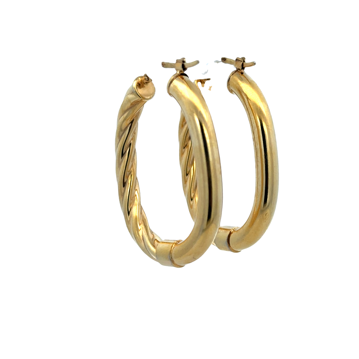 9ct yellow gold hoop earrings 6.7g (sh27672b)