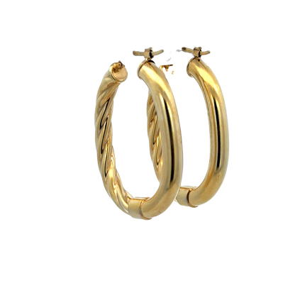 9ct yellow gold hoop earrings 6.7g (sh27672b)