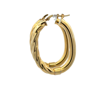 9ct yellow gold hoop earrings 6.7g (sh27672b)