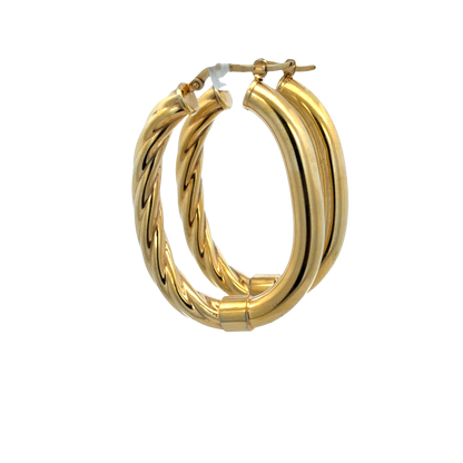 9ct yellow gold hoop earrings 6.7g (sh27672b)