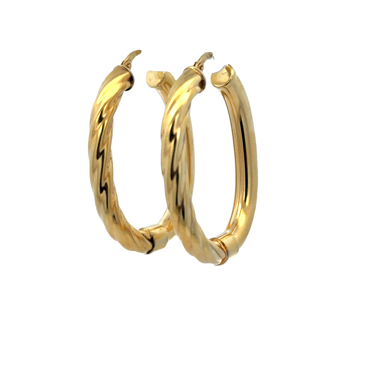 9ct yellow gold hoop earrings 6.7g (sh27672b)