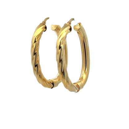 9ct yellow gold hoop earrings 6.7g (sh27672b)