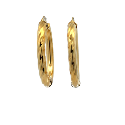 9ct yellow gold hoop earrings 6.7g (sh27672b)