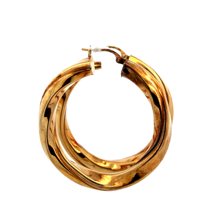 9ct yellow gold hoop earrings 6.4g (sh27749b)