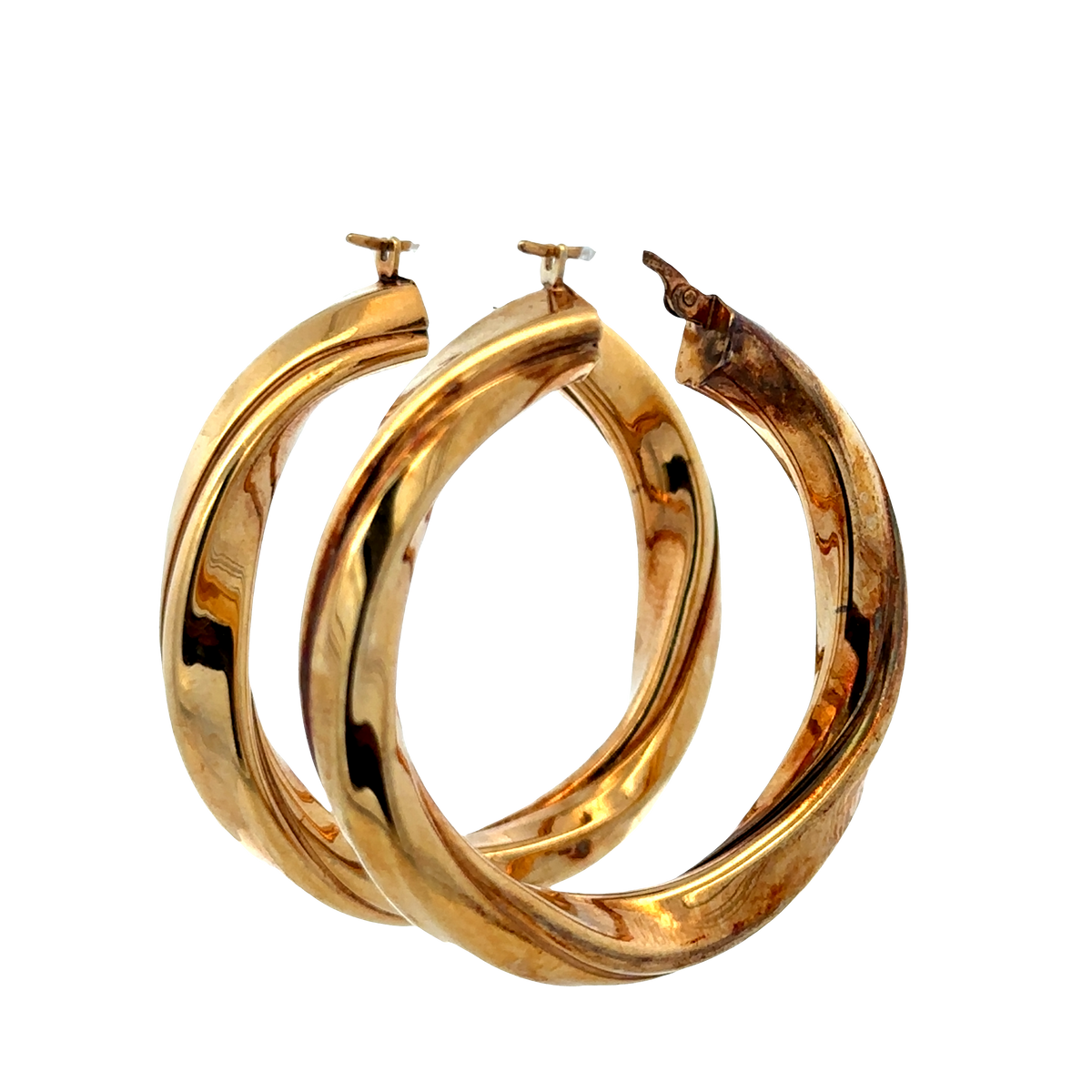 9ct yellow gold hoop earrings 6.4g (sh27749b)
