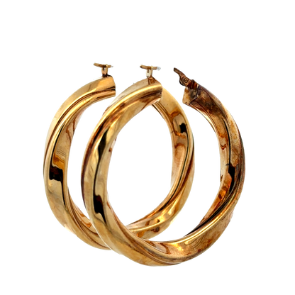 9ct yellow gold hoop earrings 6.4g (sh27749b)