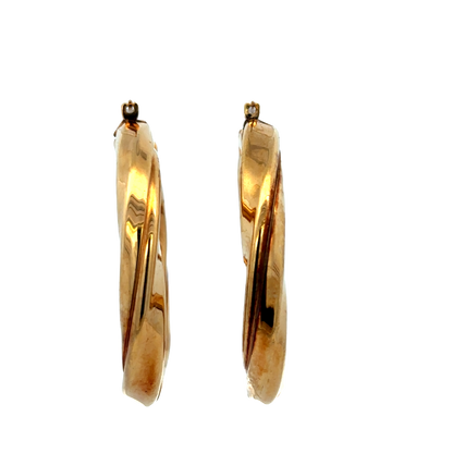 9ct yellow gold hoop earrings 6.4g (sh27749b)