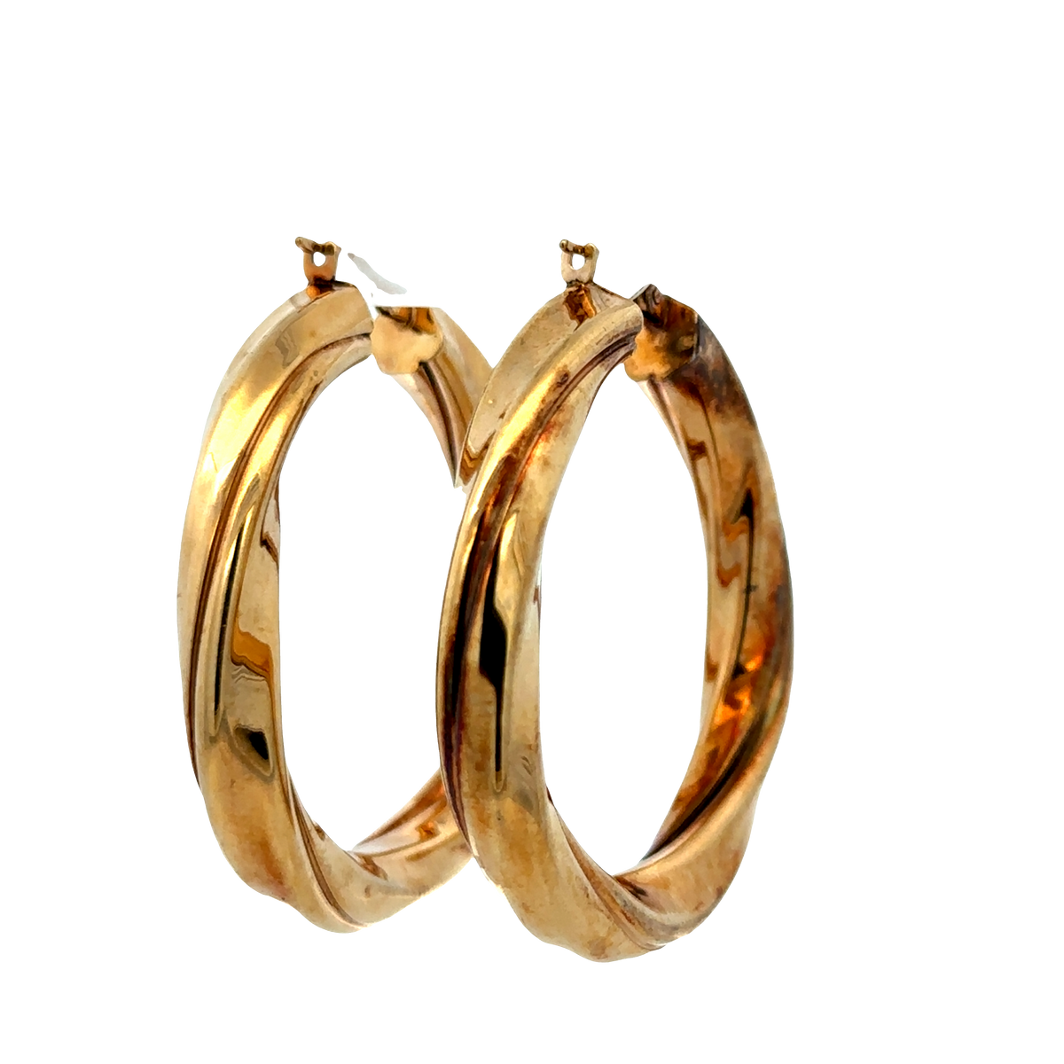 9ct yellow gold hoop earrings 6.4g (sh27749b)